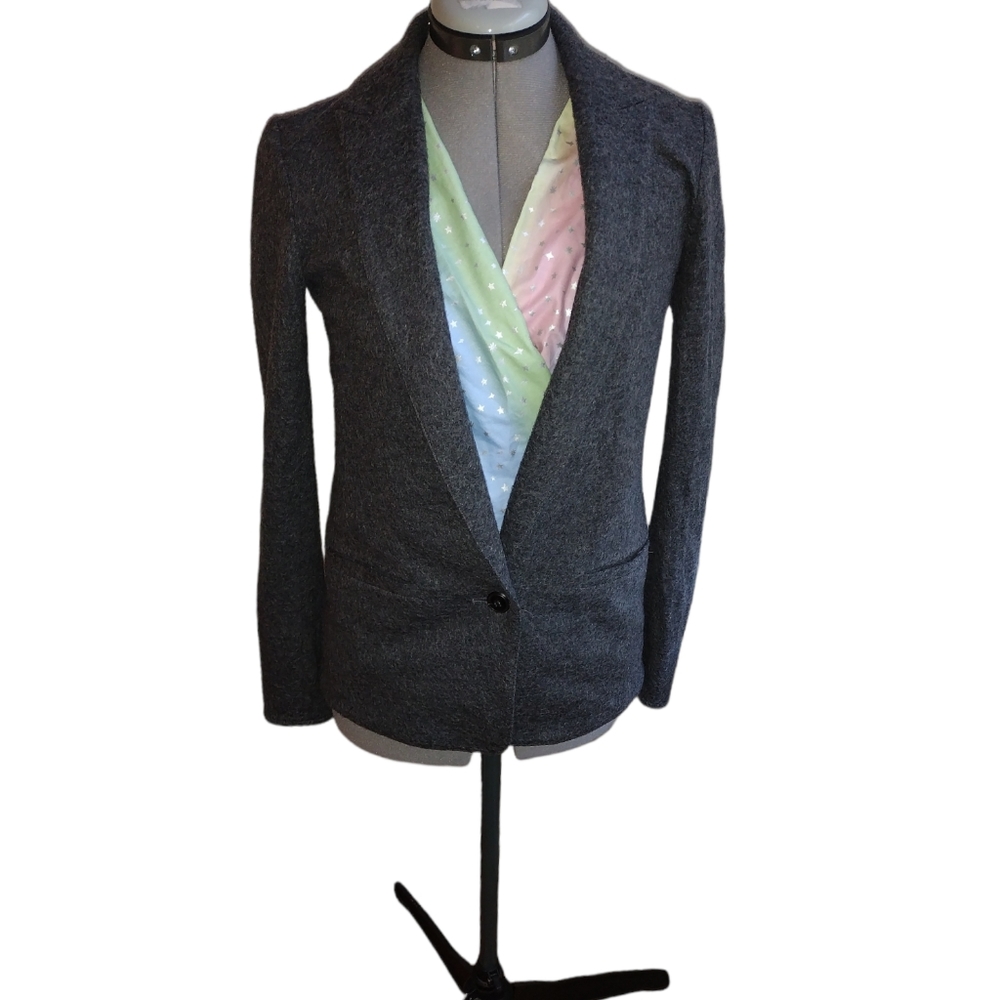 Buckley Tailors Gray Wool Blazer, Buckley Madewell Gray Wool Blend Blazer Jacket